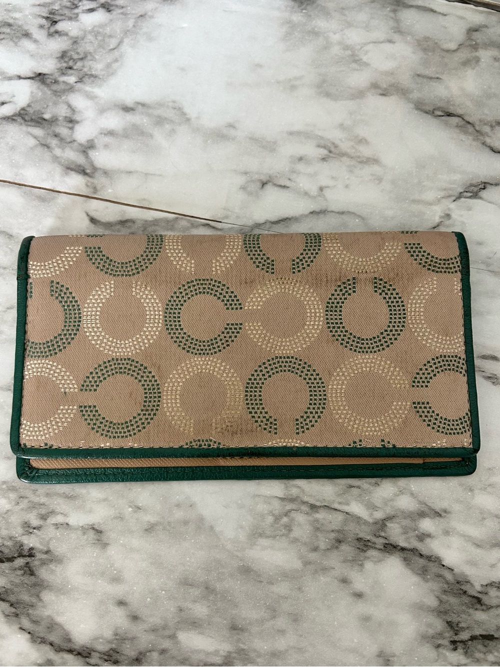 Coach vintage Sabrina Signature C print checkbook cover wallet